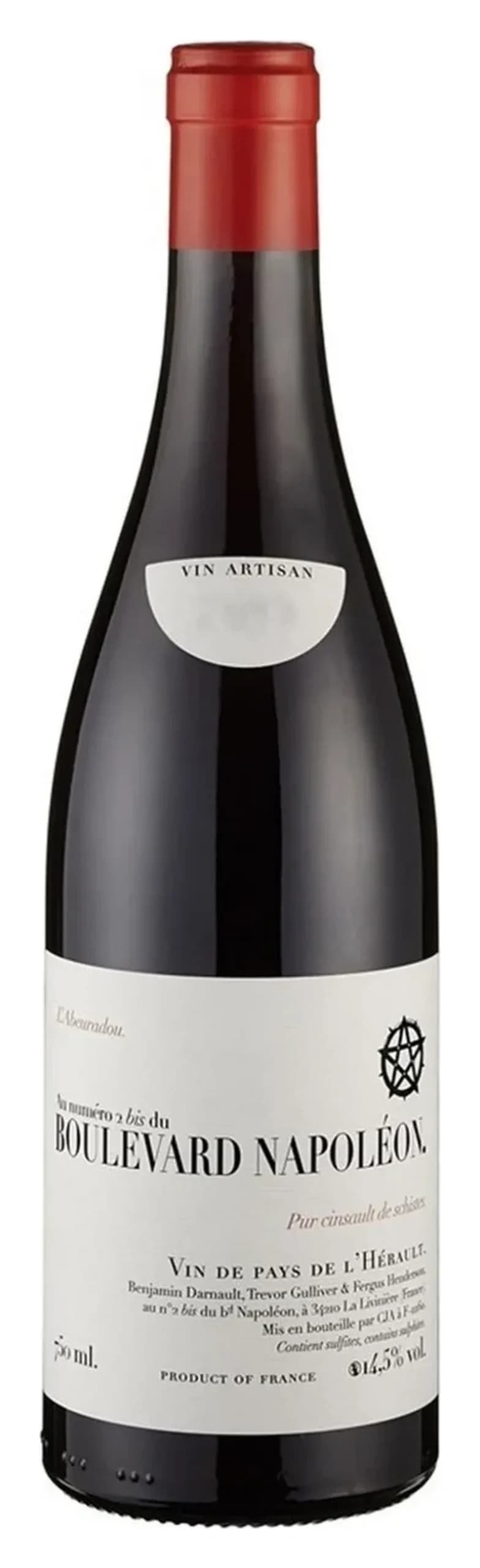 L'Aberadou Pur Cinsault de Schistes IGP Pays d'Hérault, Boulevard Napoléon