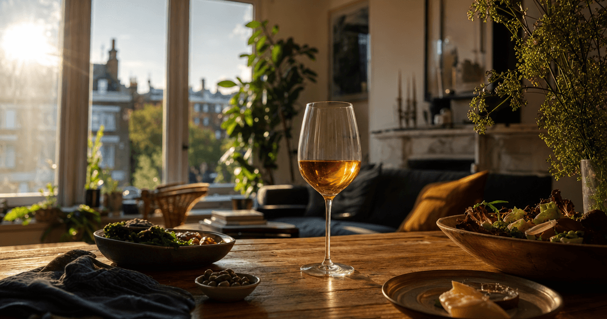 A table laid with Italian, Spanish and French wines and glasses, showing wine culture in action at mealtime