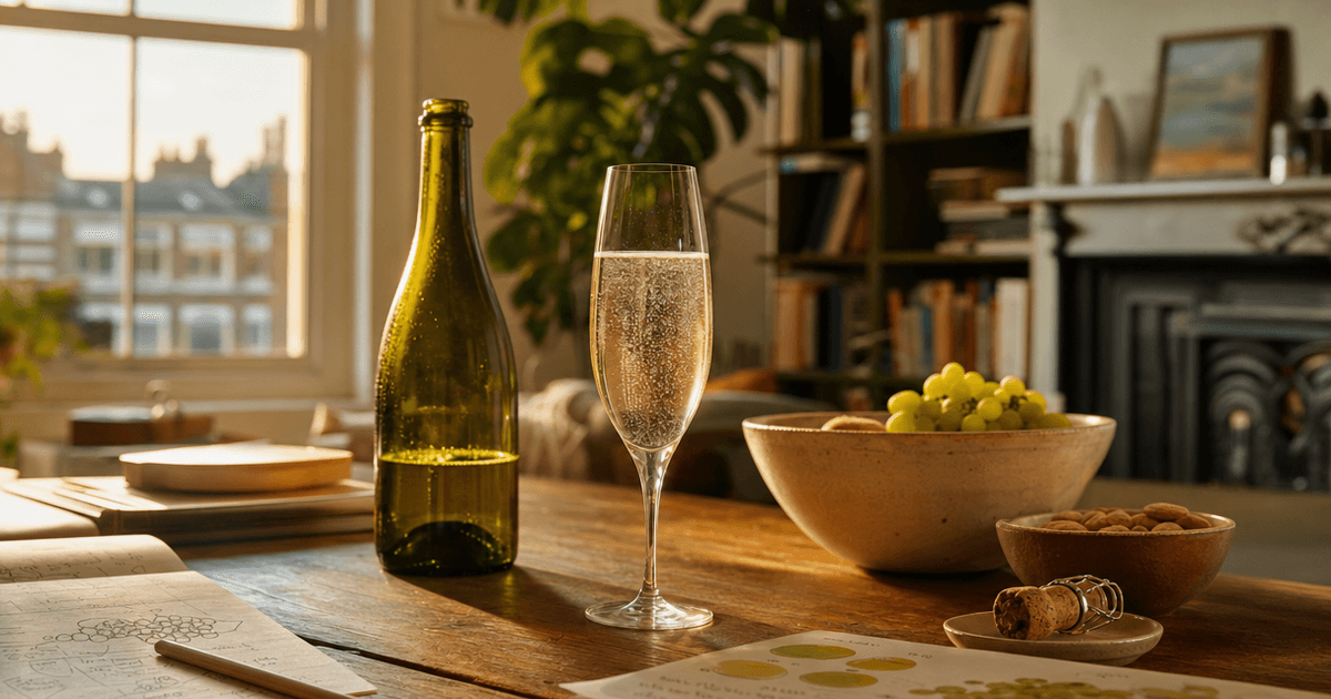Cloudy pét-nat wine poured into a glass beside a chilled bottle with a crown cap, showing what is pet nat in the glass
