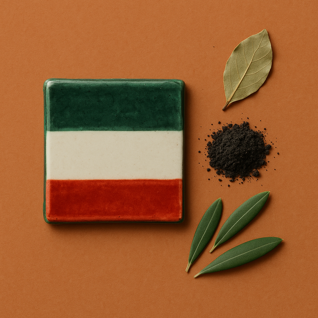 Italy terroir artwork in real earth pigments — nebbiolo